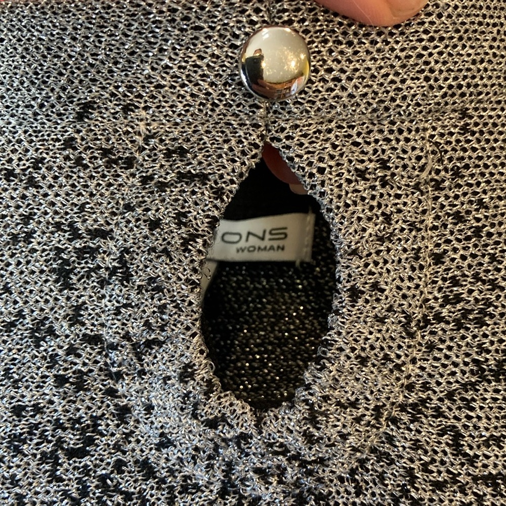 Women Notations silver black hombre 3/4 sleeve sweater size 3X - Picture 2 of 6